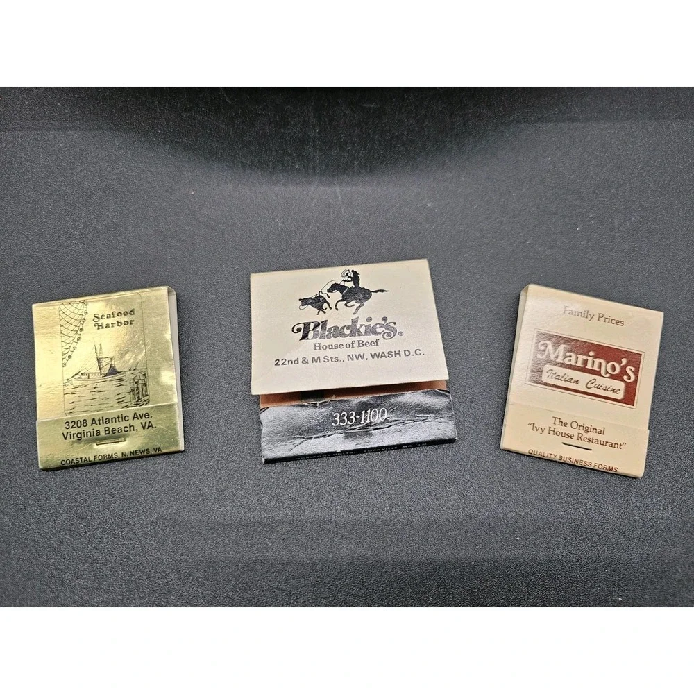 Vintage Lot Of 3 Matchbook DC Blackie's  & Virginia‎
